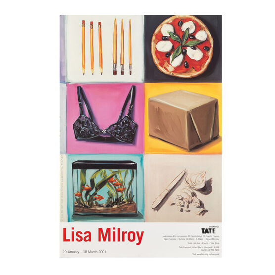 Lisa Milroy, 2001 original exhibition poster